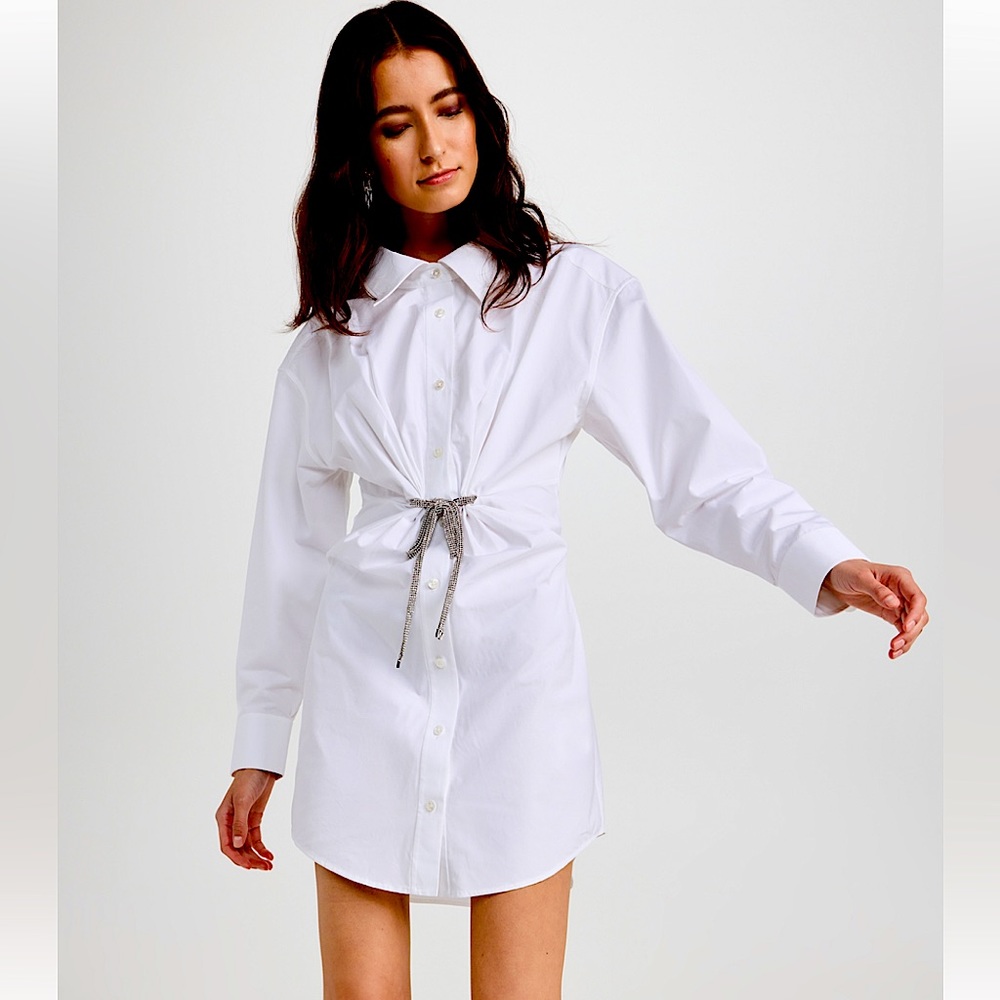 Alexander Wang Twist Front Dress with Crystal Bow - PRA